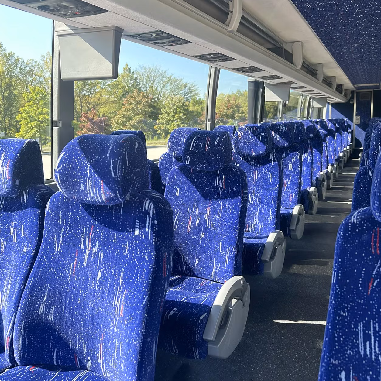 56 passenger charter bus inside